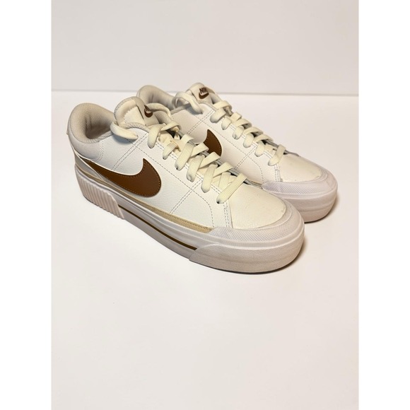 Nike Shoes - Nike Women's Court Legacy Lift White British Tan Sanddrift Size 8 NWOB Read Desc